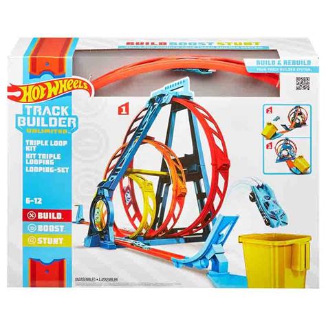 Buy Hot Wheels Track Builder Unlimited Triple Loop Kit Playset¬¨‚Ä ...