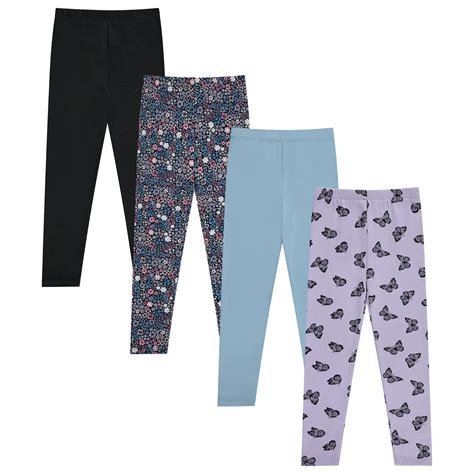 Girls' 4-Pack Fleece Lined Leggings: Whimsical Wonderland of Styles in ...
