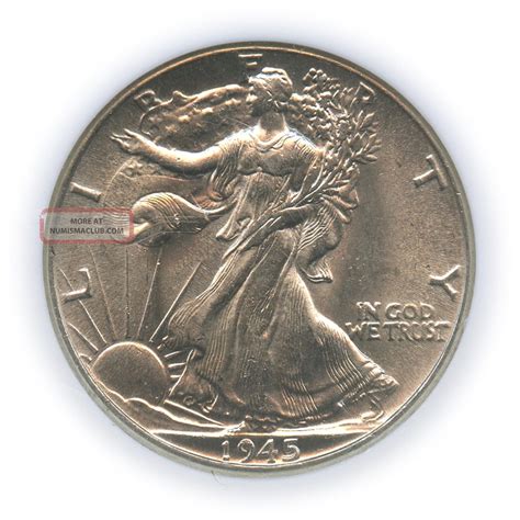 1945 Walking Liberty Half Dollar Ms 63 | Ngc Graded