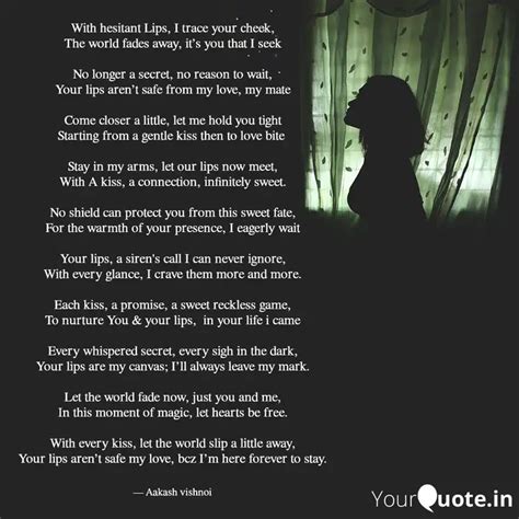 With hesitant Lips, I tra... | Quotes & Writings by aakash vishnoi ...