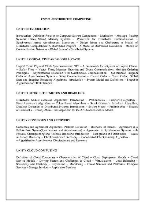CS3551 - Distributed Computing: Comprehensive Overview of Concepts and ...
