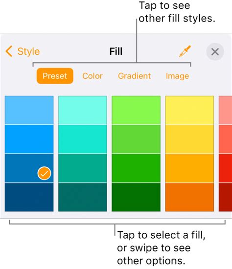 Fill shapes and text boxes with color or an image in Pages on iPhone ...
