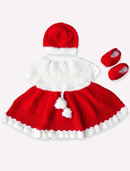 Woonie premium Handmade Crochet Woolen Soft frock dress full sleeve ...