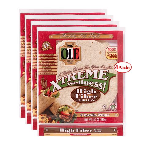 Ole Xtreme Wellness High Fiber, Low Net Carb Tortilla Wraps - Zero ...