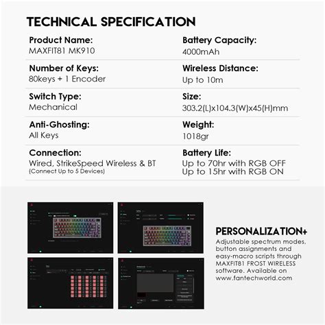 ميكانيكال كيبورد اللون أبيض FANTECH MAXFIT81 MK910ABS FROST MODULAR ...