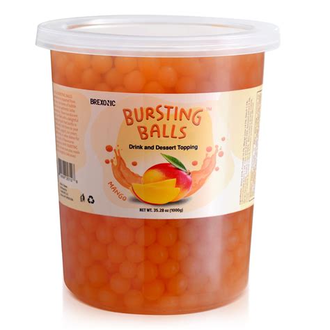 Mango Bursting Balls bubble tea | Bursting Boba | boba pearls | popping ...
