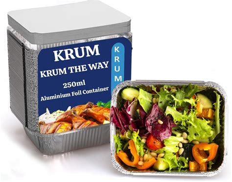 Buy KRUM Food Storage Disposable Aluminium Foil Containers with Lid ...