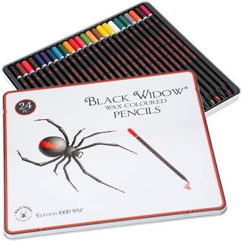 Black Widow Colouring Pencils 24 Pc Coloured Pencil Set Best ...