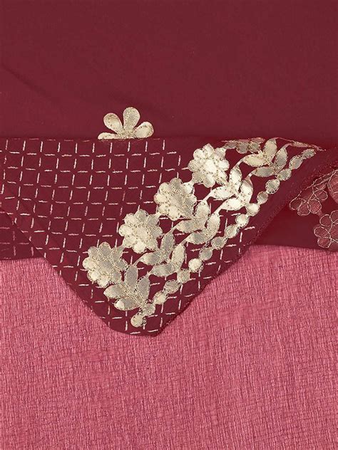 Maroon Chiffon Dupatta with Gotta Patti work Dupatta Bazaar