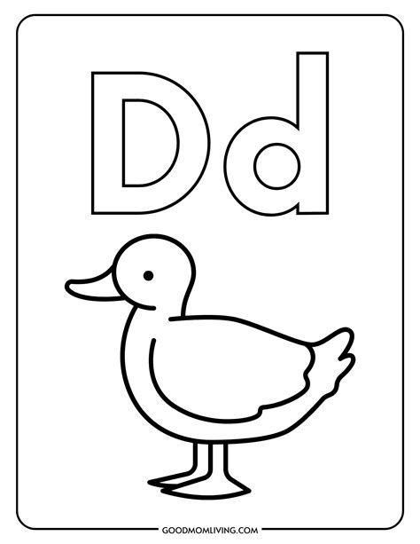 Letter D Coloring Pages for Preschool Activities
