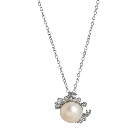 Ocean Pearl Shape Crabs 18k Gold Silver Stainless Steel Anti Tarnish N ...