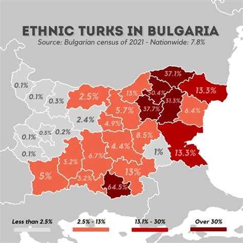 Ethnic Turks in Bulgaria. by ethnograph._ - Maps on the Web