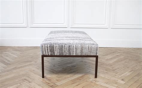 Custom Made Iron Upholstered Cocktail Table Bench Ottoman at 1stDibs ...