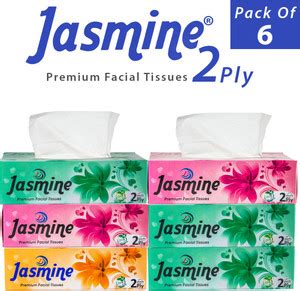 JASMINE ® Premium 2 Ply Face tissue paper box 100 pulls 200 sheets Each ...