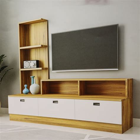 HomeVenus TV unit HPLC 606 Free Standing with Three Drawer