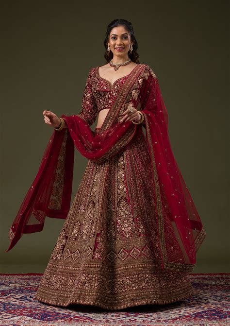Buy Elegant Red Lehengas Online – Koskii