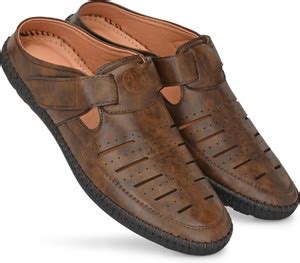 ANNI INTERNATIONAL Men's Brown Half Back open Casual For Men (Brown ...