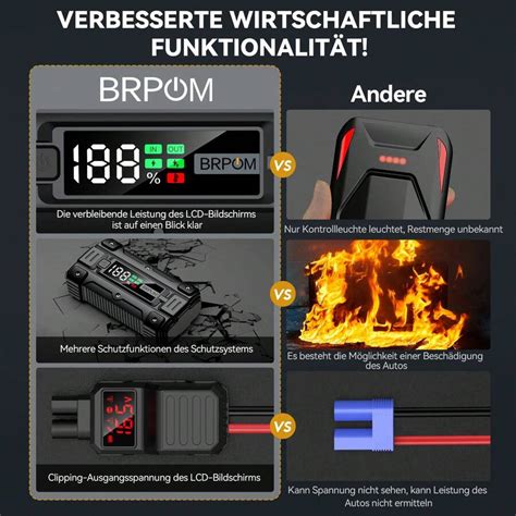 Car Jump Starter, 6000A Peak 26800mAh Car Jump Starter, 12V Car Booster ...