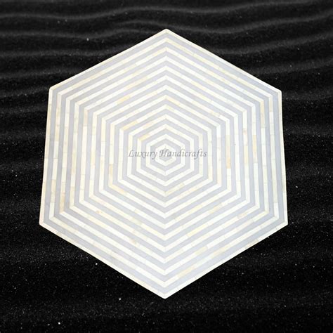 FUSION Bone Inlay Hexagonal Side Table Grey – Luxury Handicrafts