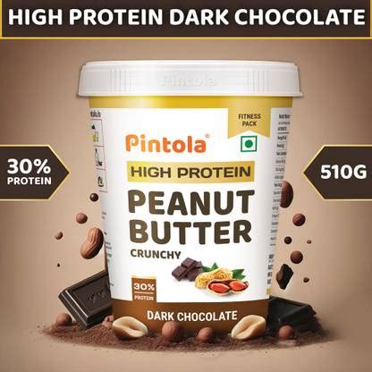 Pintola HIGH Protein Peanut Butter (Dark Chocolate) (Crunchy) 510 g ...