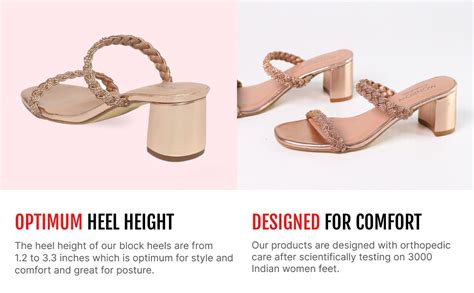 Buy MONROW Erica Leather Block Heels for Women & Girls | Fancy ...