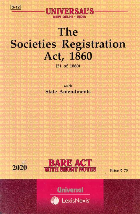 Buy The Societies Registration Act, 1860 -Bare Act with Short Notes ...
