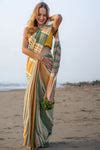 Floating Threads Stripe Saree | Bamboo Cotton | I Love Sarees - I Love ...