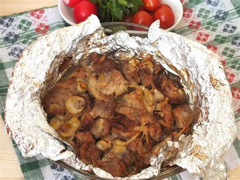 Шашлык в фольге в духовке - пошаговый рецепт с фото на Повар.ру