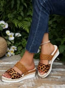 Women's Ultralight Open-Toe Woven Brass-Tone Platform Wedge Sandals ...