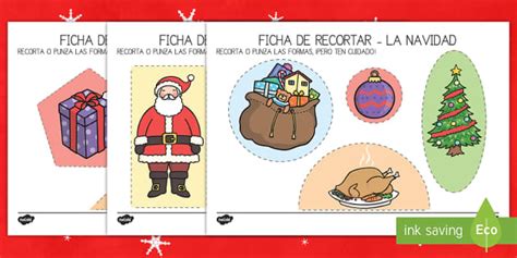 Ficha de motricidad fina..recortar: La Navidad | Twinkl