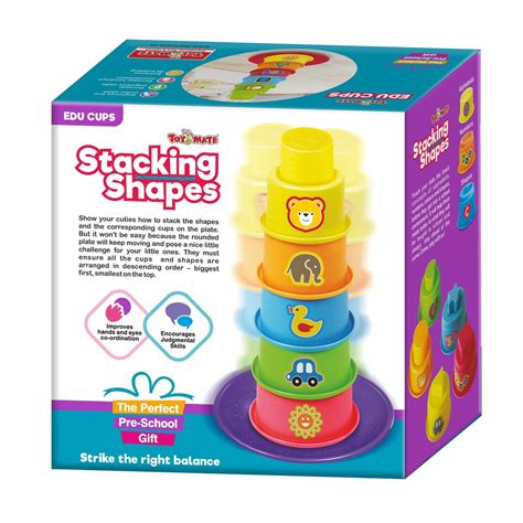 Stacking Shapes EDU Cups | Color & Shape Sorting Toy for Toddlers — Toycra