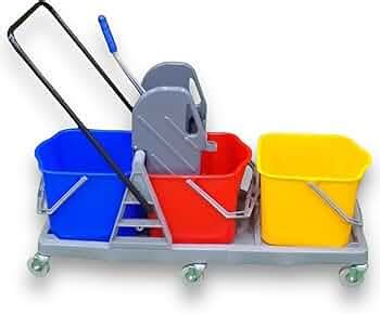 Triple Bucket Wringer Trolley | Hotel & Hospital Cleaning Three Bucket ...