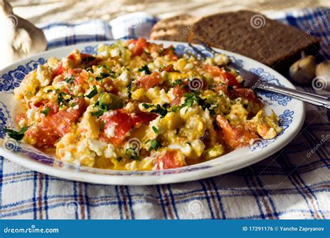 Scrambled Eggs with Vegetables Stock Photo - Image of herb, food: 17291176