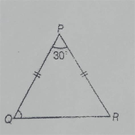 in triangle PQR PQ = PR find the measure of angle q and angle R ...