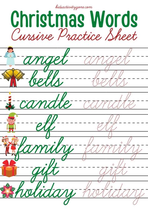 Image result for Christmas Cursive Handwriting Practice