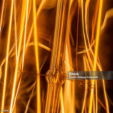 Light Bulb Filaments Close Up Stock Photo - Download Image Now ...