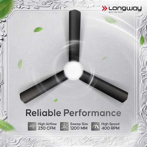 Ceiling Fan with LED Light & Remote Control – Longway India