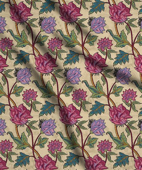 Buy Pink-Purple Lotus Kalamkari Print Online at Wholesale Prices ...