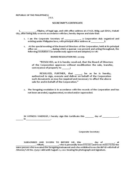 Board Resolution Tagalog Sample 的图像结果