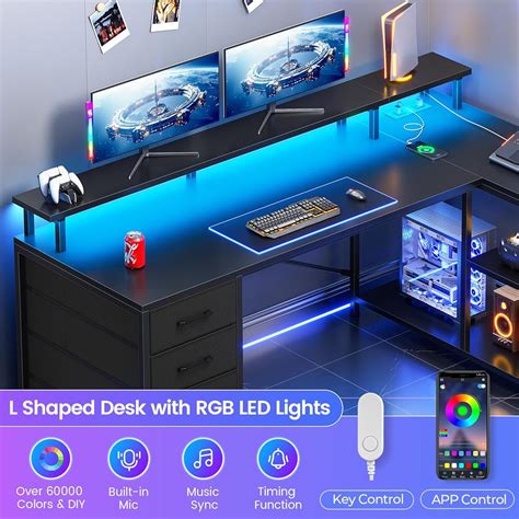 SEDETA L Shaped Desk with 4 Drawers and Storage India | Ubuy
