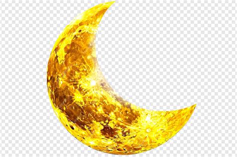 Yellow half moon isolated on transparent background | Premium AI ...