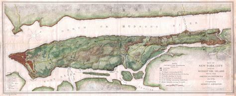 Large detailed old map of New York city and of Manhattan Island with ...