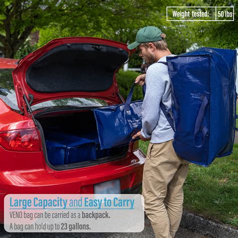 VENO Heavy Duty Extra Large Moving Bags W/ Backpack Straps Strong ...