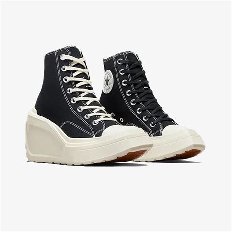 Buy Black and White Converse Chuck 70 Deluxe Wedge Shoes for Women ...