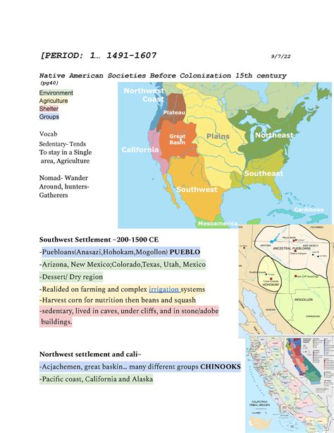 Apush unit 1 and 2 - [PERIOD: 1... 1491-1607 9/7/ Native American ...