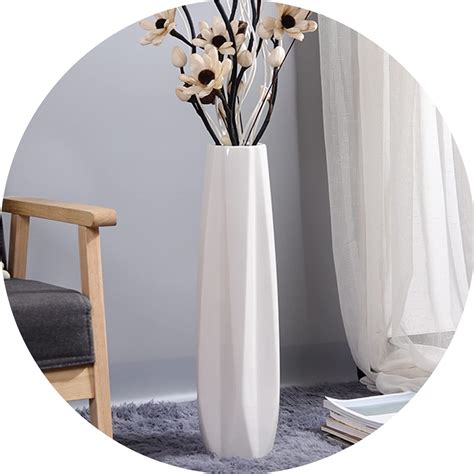 Amazon.com: Ceramic Large Floor Tall Vase 28 Inches,White Modern Flower ...