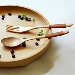 Buy Wooden Kinking Spoon Fork Flatware Tableware Rice Soup Scoop ...