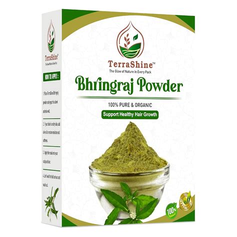 TerraShine Organic Bhringraj Powder for hair and face |100% Pure and ...
