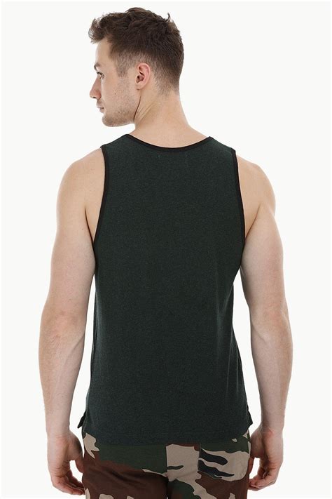 Buy Online Bottle Green Summer Tank for Men at Zobello
