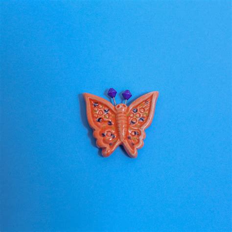 Handcrafted Ceramic Fridge Magnet- Butterfly design